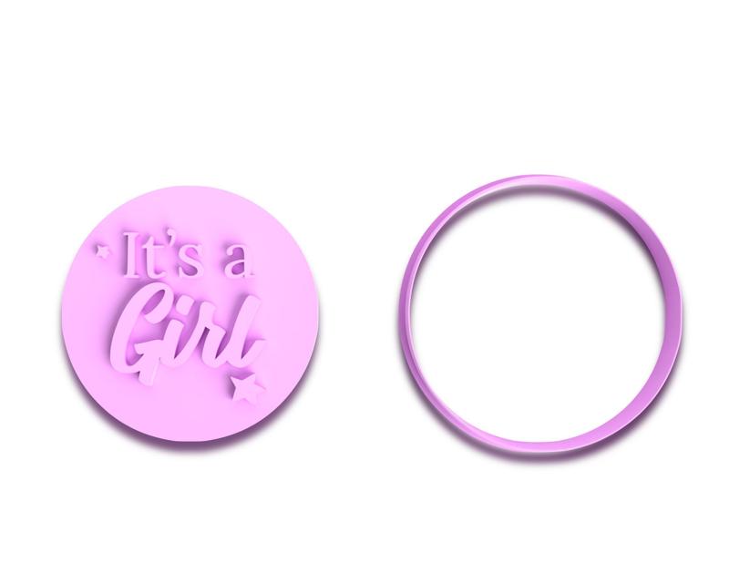 Its A Girl Cookie Cutter and Fondant Stamp