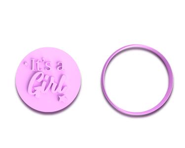 Its A Girl Cookie Cutter and Fondant Stamp