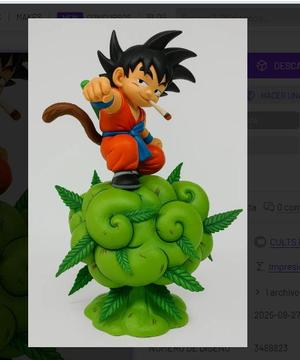 Goku Boy smoking marijuana on flying cloud | Dragon Ball anime figure 3D printing gross