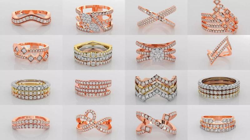 45 Wire Diamond Ring 3dm stl obj renders details  3D Model Collection