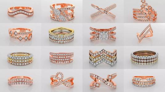 45 Wire Diamond Ring 3dm stl obj renders details  3D Model Collection