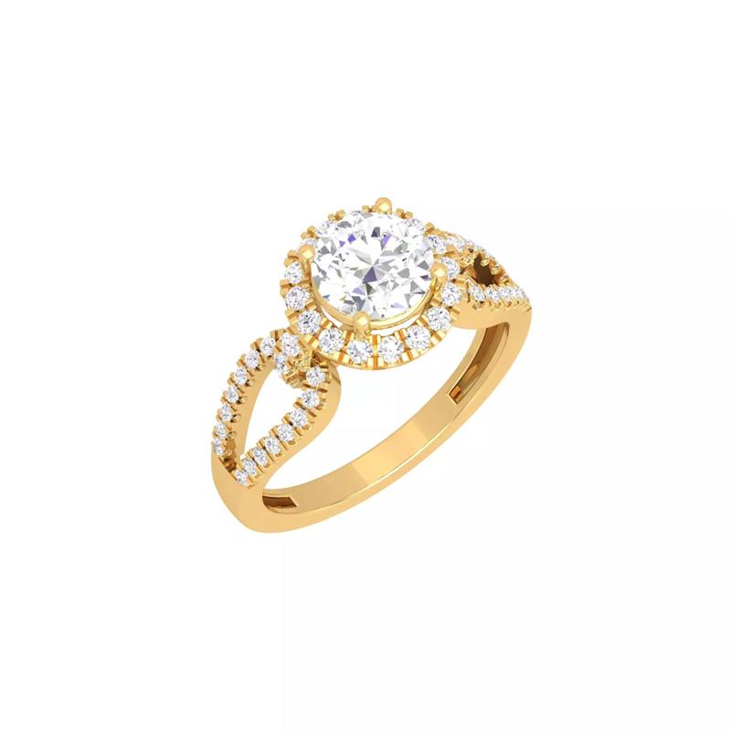 Unique Diamond Wedding Ring For Women 3D Print Model STL