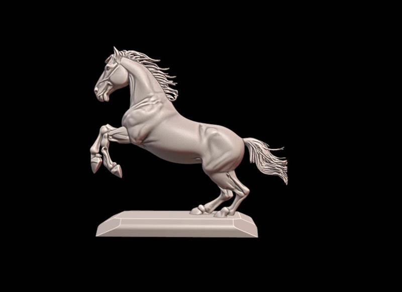 Muscular Warhorse in Rising Power – I445 Gift Bust Figure Unique & Detailed 3D Print Model