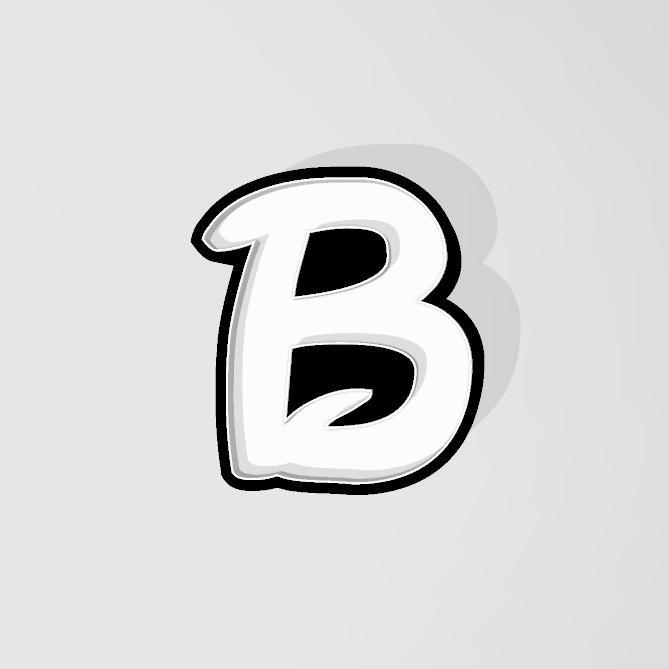 Initial B for 3d lamp