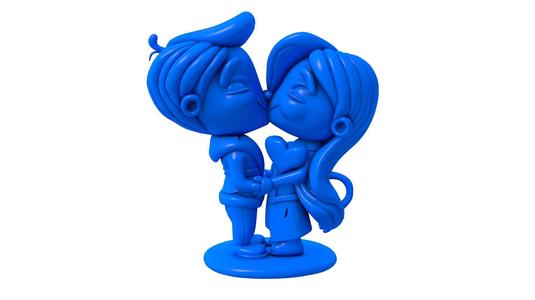 3d Kiss / Wedding Couple/ Cute Couple Holding Hear / Eternal Love / Wedding Foxes /lovers kissing / wedding