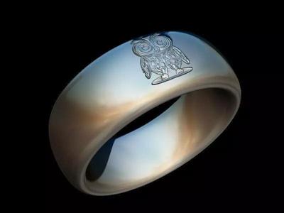 Owl Ring 3D Model for 3D Printer