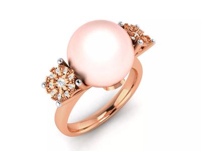 Women Pearl Ring 3dm render details