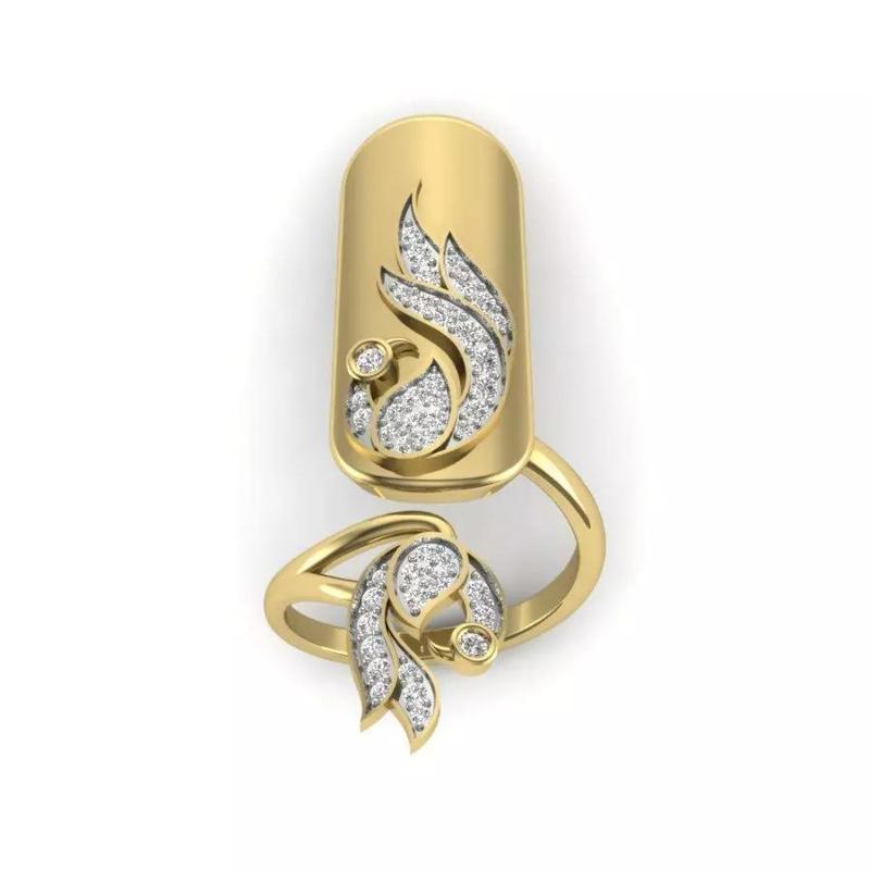 Women nail ring 3dm Render details