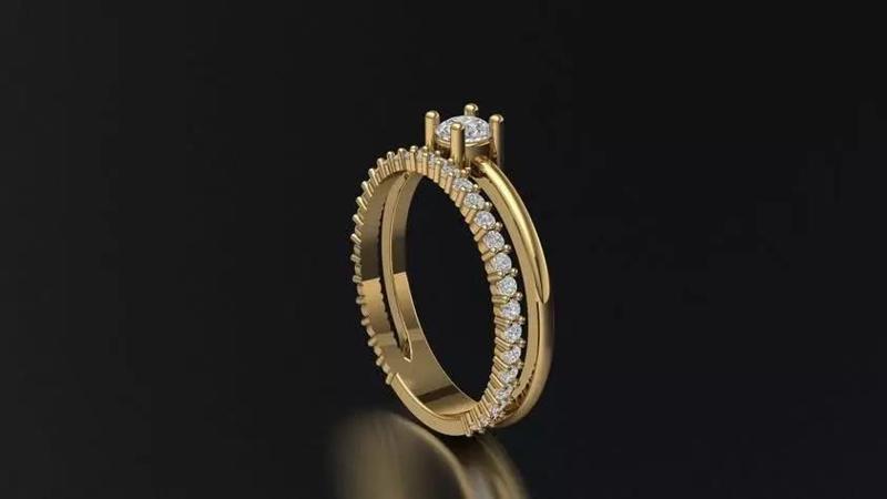 Women Ring 3DM STL Diamond Render Printable