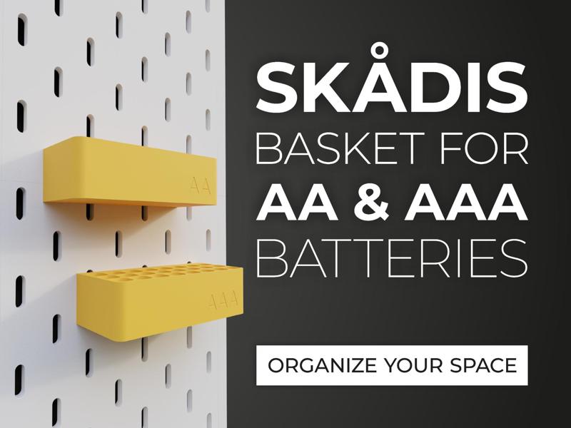 IKEA Skadis AA & AAA battery baskets