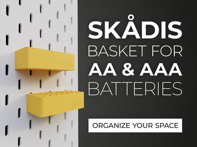 IKEA Skadis AA & AAA battery baskets