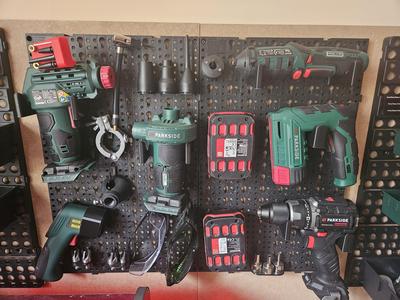 Parkside wall tool storage board - holders