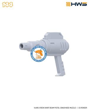 144WS-010CN Short Beam Pistol (Snub Nose Muzzle). 3D Printed Parts for High Grade Scale Model Kits.
