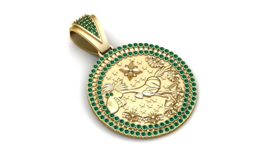 Round Horse Medallion Pendant –3D Printable Model