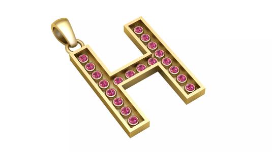 H ALPAHBETS PENDANT   3D PRINTABLE MODEL