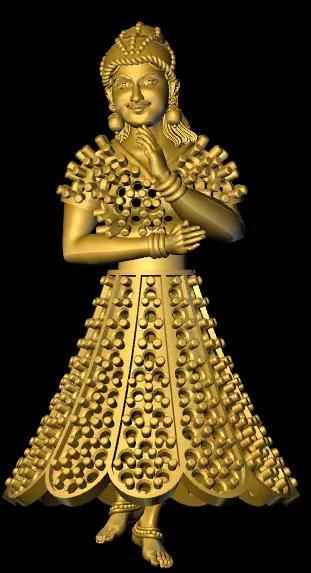jumka gold statue of person