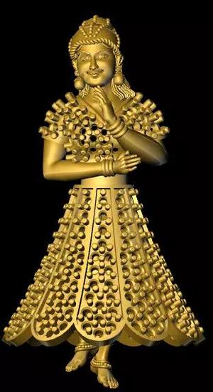 jumka gold statue of person