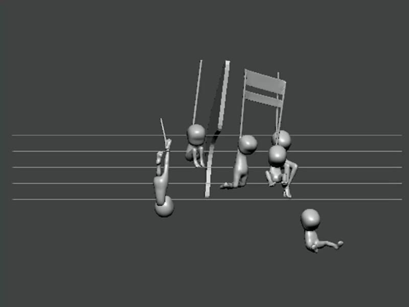 3D Model-CHARACTER0024 group of people playing music on string