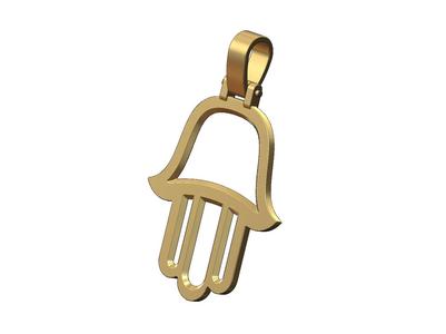 Open work Hand of Fatima khamssa pendant with bail 3D print model