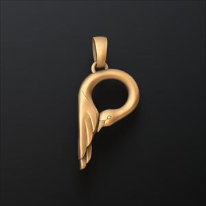 Bird Letter P Pendant 3D print model