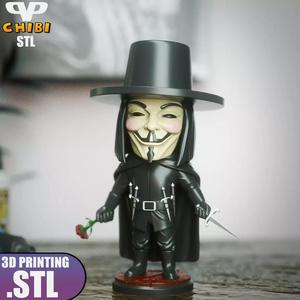 V for Vendetta Chibi STL for 3D Printing ChibiSTL 3DXM