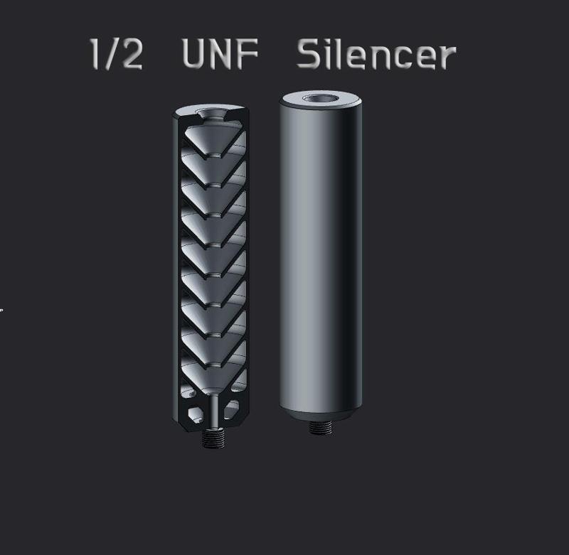 1/2-20 UNF Airgun Silencer