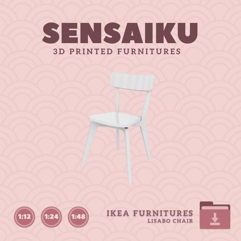 Miniature Replica LISABO Chair V1 for Miniature Dollhouse - IKEA (1:12,24,48) - 3D Print Instant Download