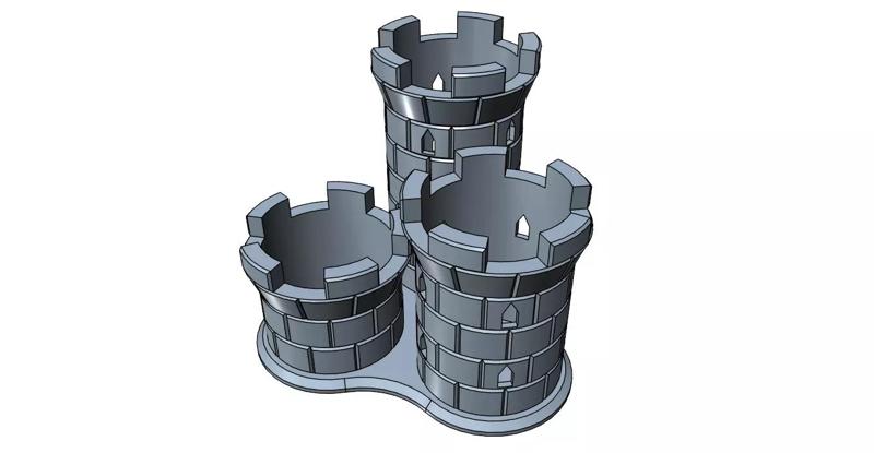 Pencil Holder 3 Towers easy print