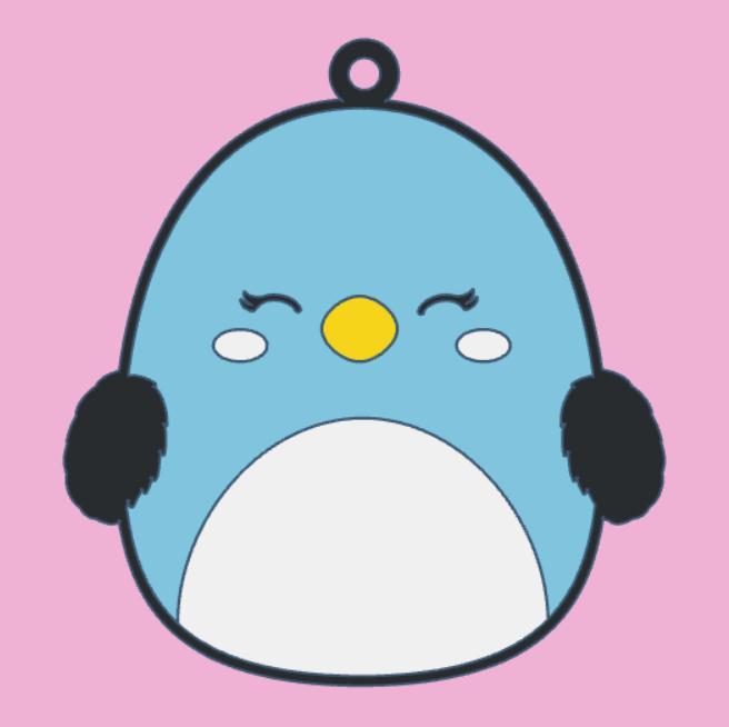 Squishmallow keychain: Baby the Blue Bird