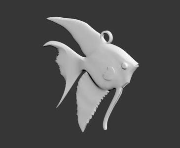 Angelfish key chain - 3D Model - 3D Print