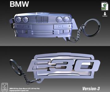 BMW e30 Mascot, Keychain, Keyring (v3)