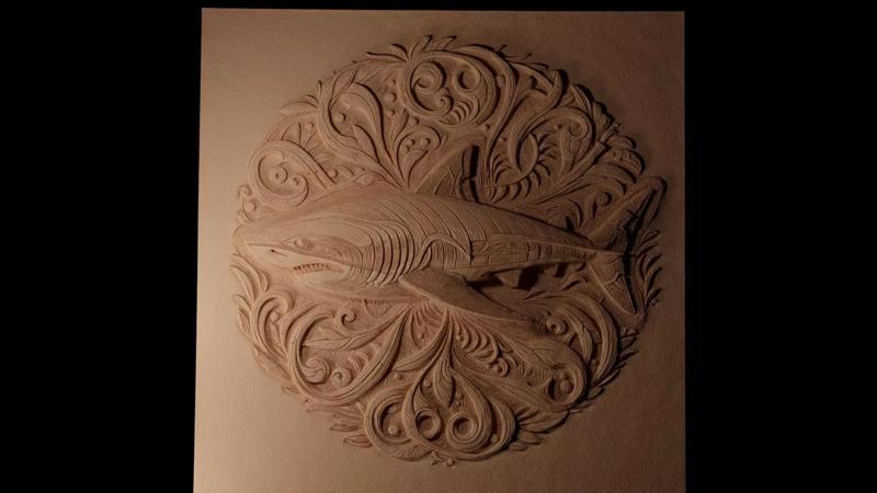 Frilled Shark CNC 3d Print High Relief Sand Casting