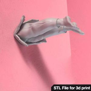 Stuck in the wall -no support 3d printing stl file