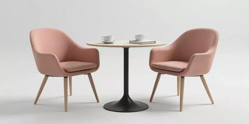 Modern Lounge Chairs with Wooden Legs and Faux Leather