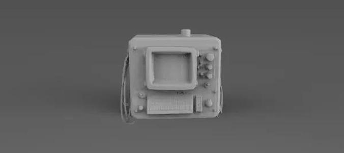 Retro Futuristic Industrial Computer Terminal