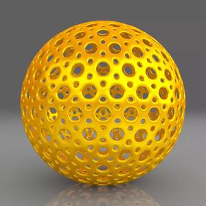 Perforated Sphere Shape 3D Print Model