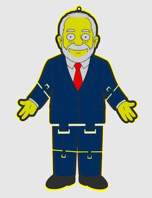 Keychain Lula Luiz Inácio President Brazil Simpsons Parodia Flexivel Pai dos Pobres PT meme 13
