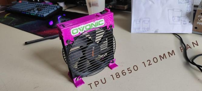 Wireless 3$ mod for 120mm pc fan Fan, Smoke Hood, 18650, 21700, shockproof TPU