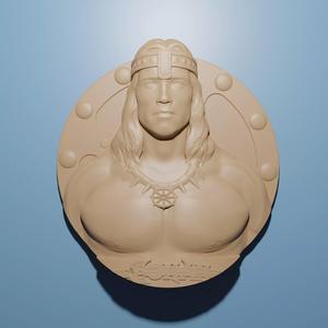 Conan the Barbarian artcam relief  stl format 3D for CNC
