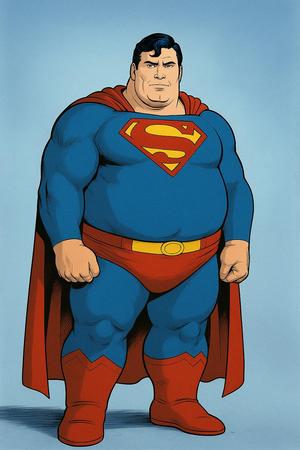 Fat Superman STL – Chubby Funny Superhero 3D Model (Fan Art)