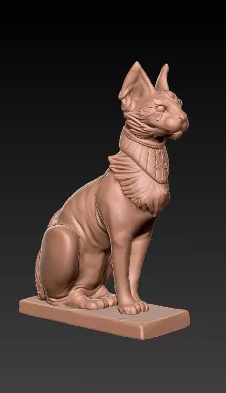 3d Printable Cat Egyptian Sphynx