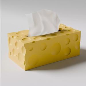 Cheese Tissue Box 3D Print STL Decorative Tissue Holder for Desk