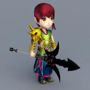 Cartoon Warrior Boy 3D model