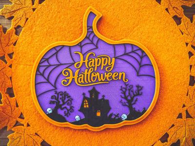 Pumpkin Wall Art Happy Halloween 