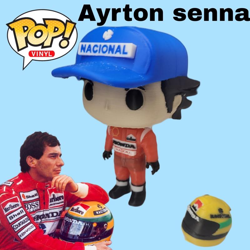 Funko pop Ayrton senna plus Ferrari helmet