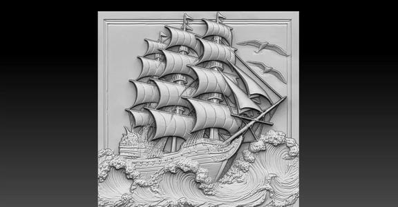 1 Sail CNC Relief Model