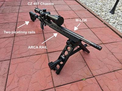 CZ 457 3D printed chassis with ARCA Rail