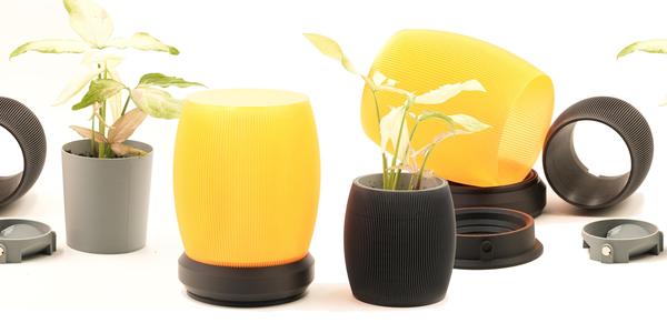 Fluted planter & lamp | Modular Collection