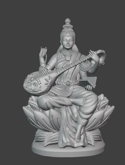Goddess Saraswati Hindu Murti of Knowledge and Arts