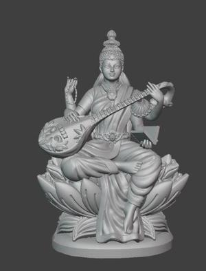 Goddess Saraswati Hindu Murti of Knowledge and Arts